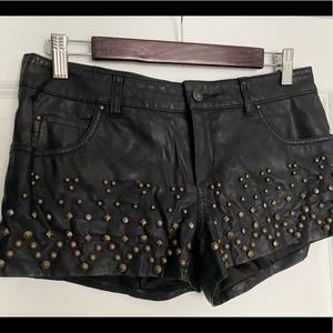 Beaded Faux Leather Free People Shorts
